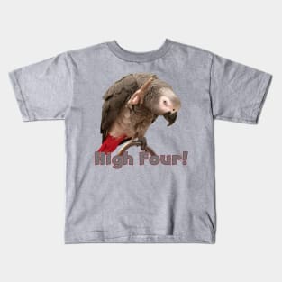 African Grey Parrot Waving High Four Kids T-Shirt